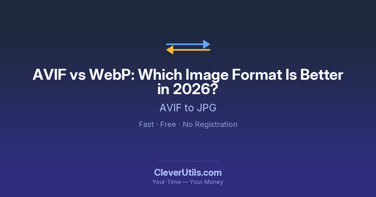 Avif Image Format AVIF vs WebP: Which Image Format Is Better in 2026? — CleverUtils.com