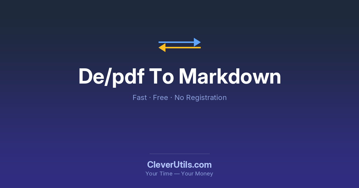 PDF in Markdown Konverter — Kostenlos online - CleverUtils.com