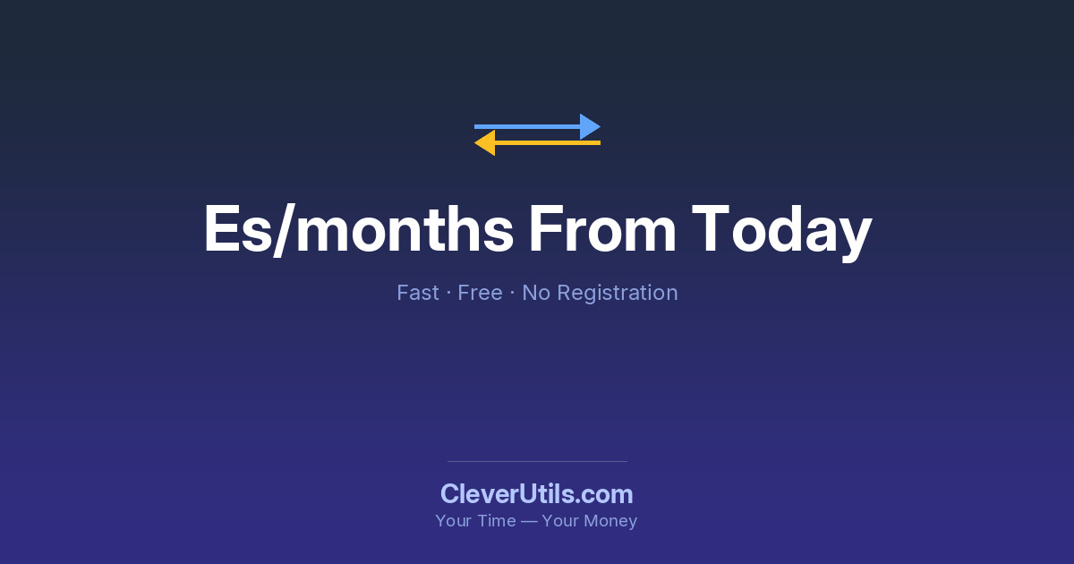 Calculadora de Meses Desde Hoy — CleverUtils — Free Convertio Alternative