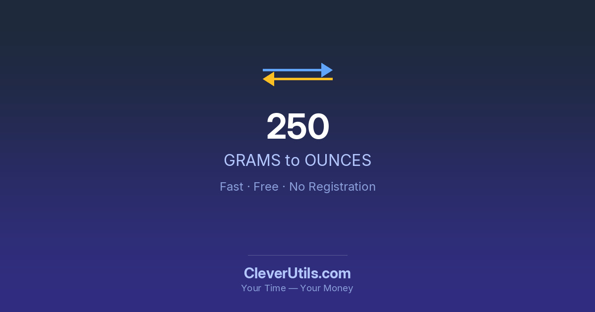 Convert 250 Grams to Ounces (g to oz) - CleverUtils.com
