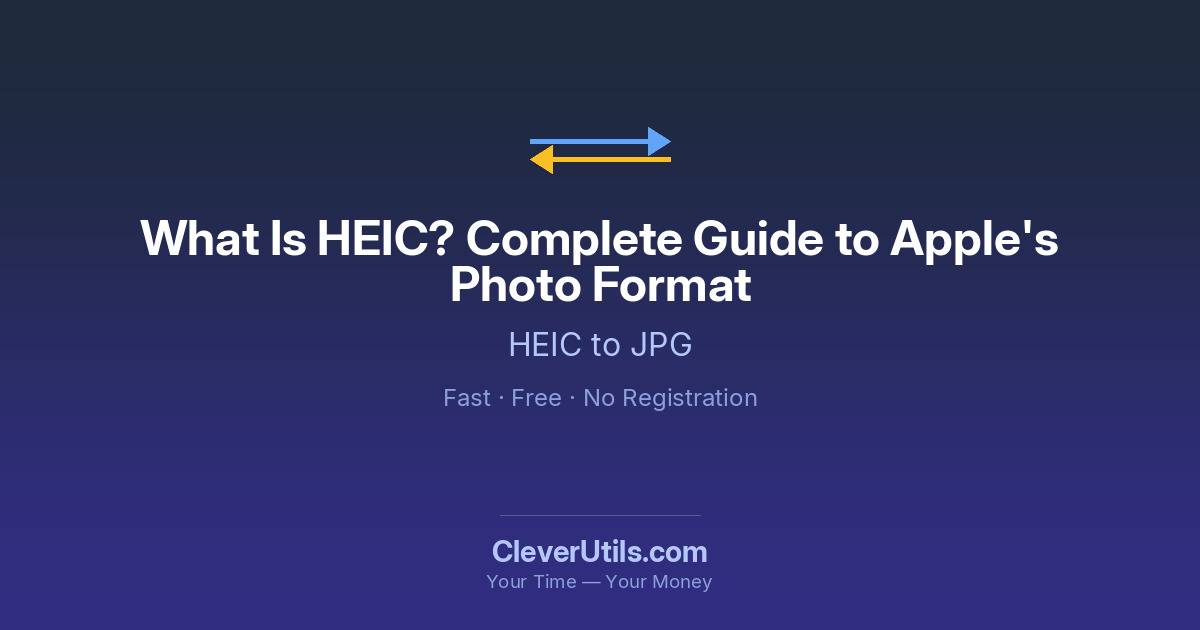 What Is HEIC? Complete Guide to Apple's Photo Format — CleverUtils.com