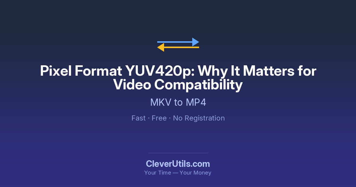 Pixel Format: Why YUV420p Matters for Video Compatibility — CleverUtils.com