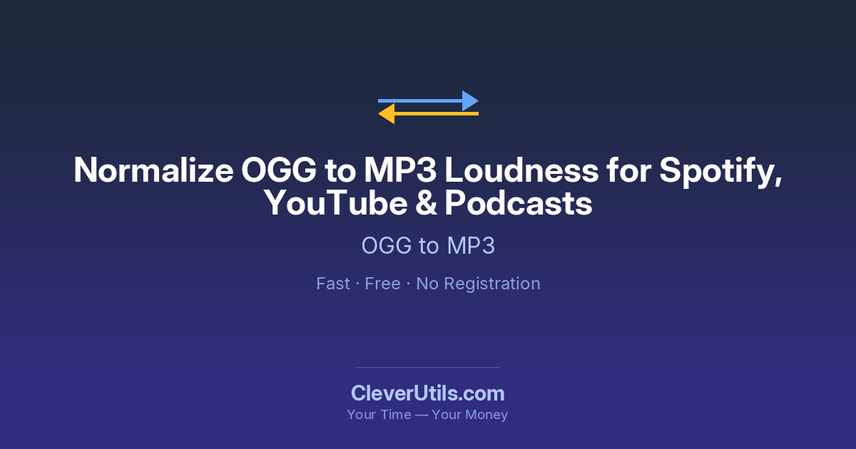 Normalize OGG to MP3 Loudness for Spotify, YouTube & Podcasts ...