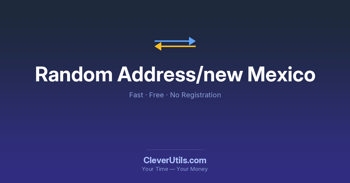 Random New Mexico (NM) Address Generator