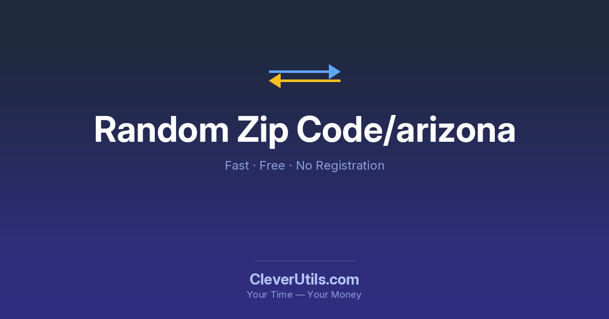 Random Arizona ZIP Code Generator