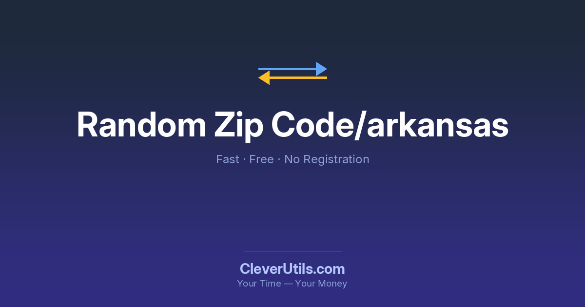 Random Arkansas ZIP Code Generator
