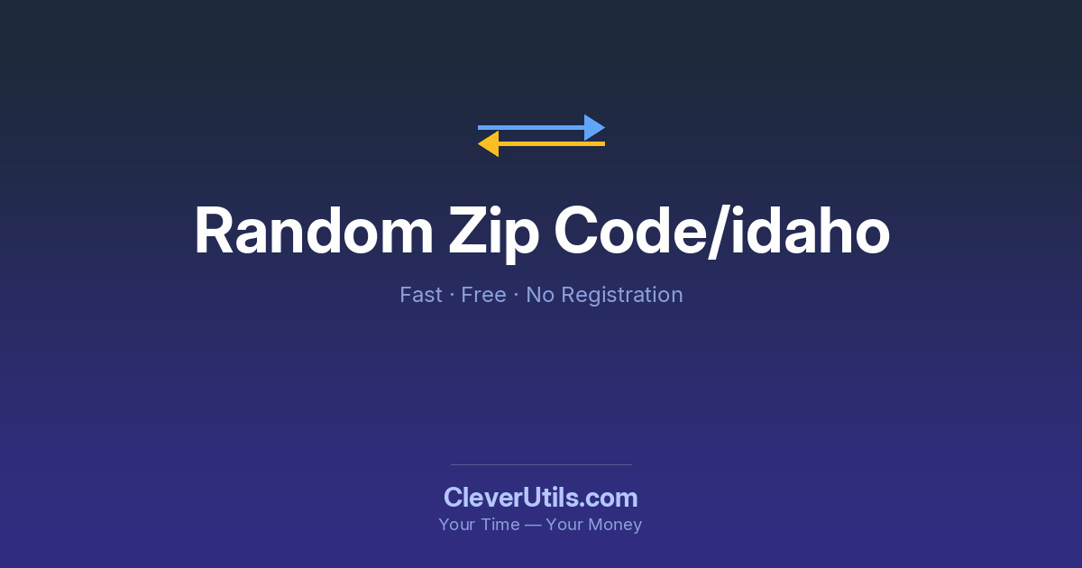 Random Idaho ZIP Code Generator