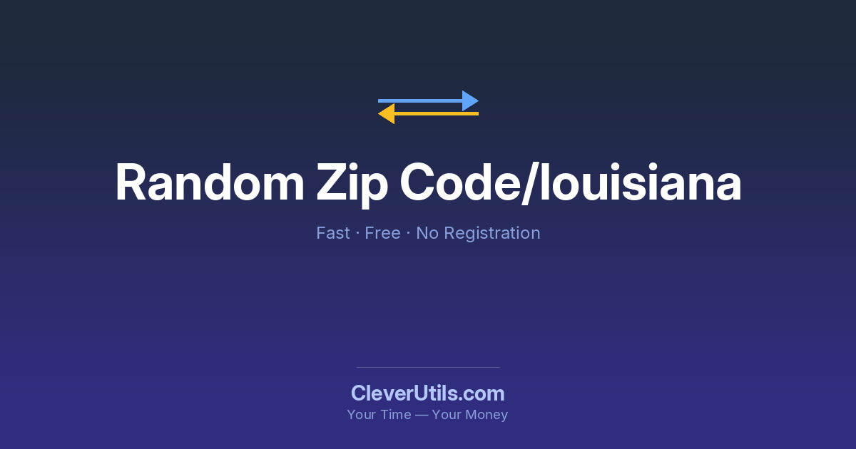 Random Louisiana ZIP Code Generator