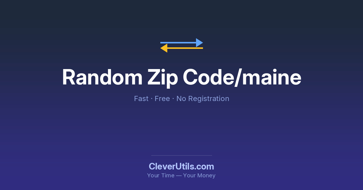 Random Maine ZIP Code Generator