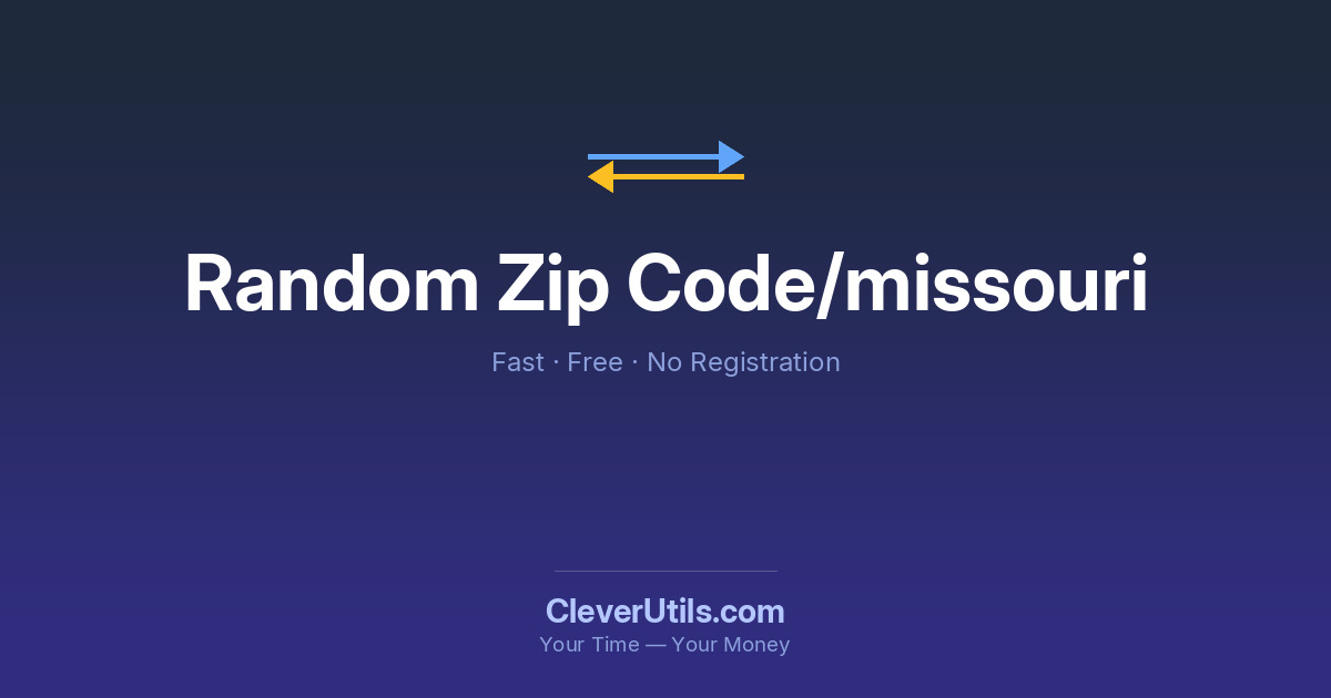 Random Missouri ZIP Code Generator