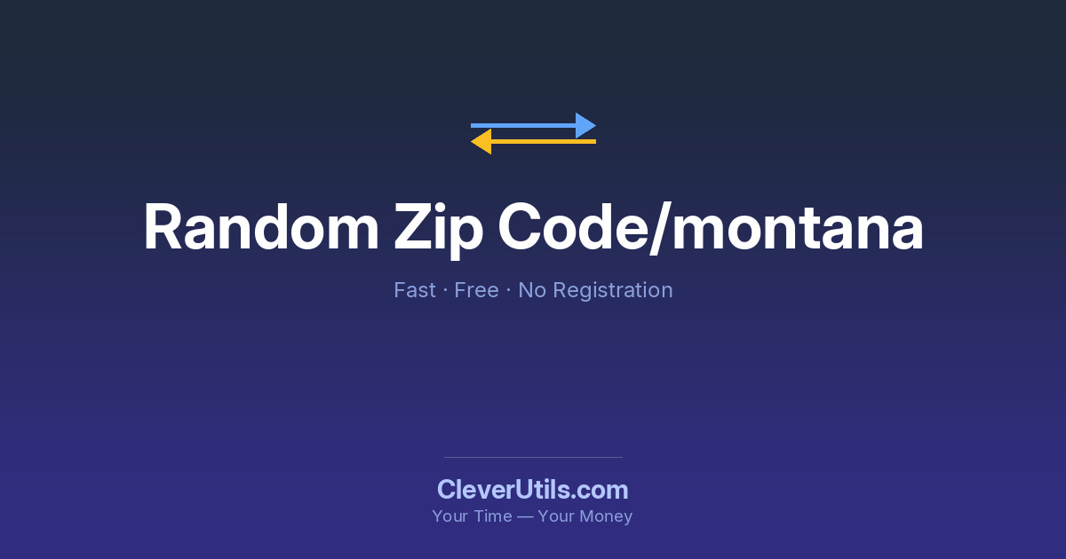 Random Montana ZIP Code Generator