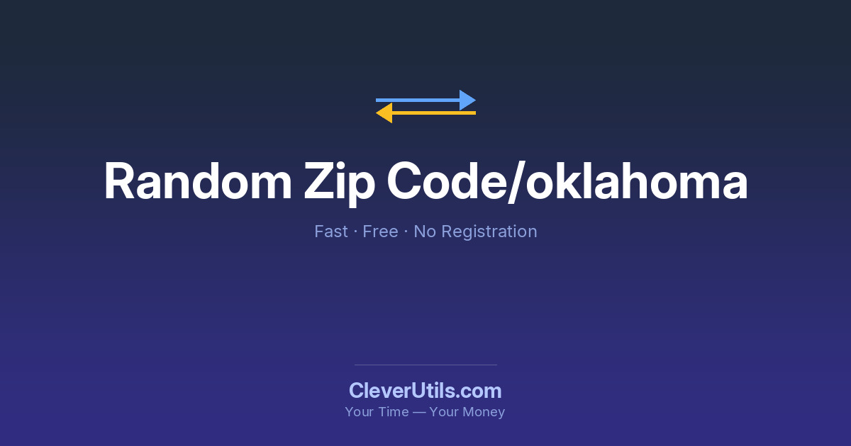 Ok Code Random Oklahoma ZIP Code Generator