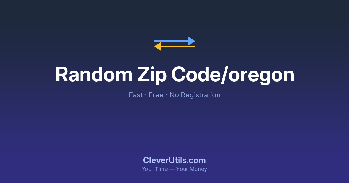 Orgen Code Random Oregon ZIP Code Generator