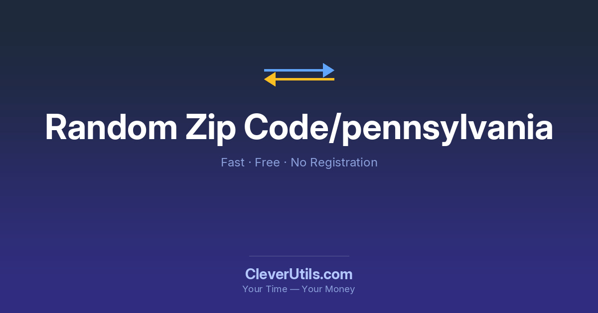 Random Pennsylvania ZIP Code Generator