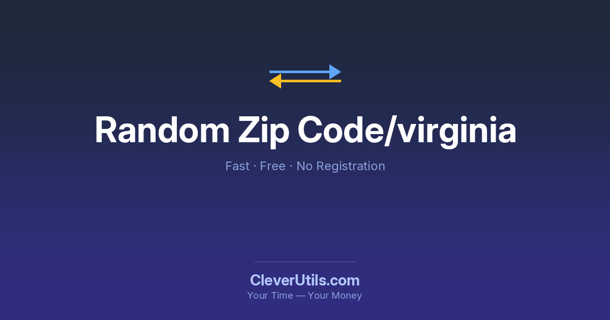 Random Virginia ZIP Code Generator