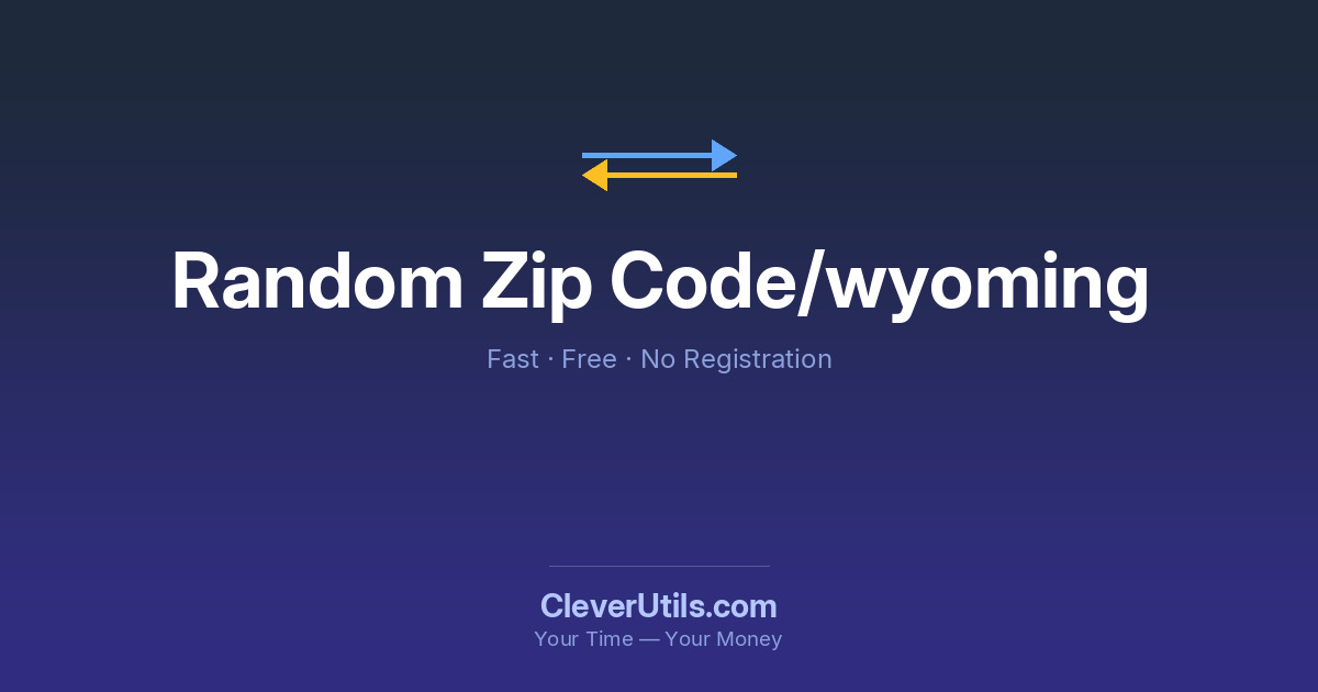 Random Wyoming ZIP Code Generator