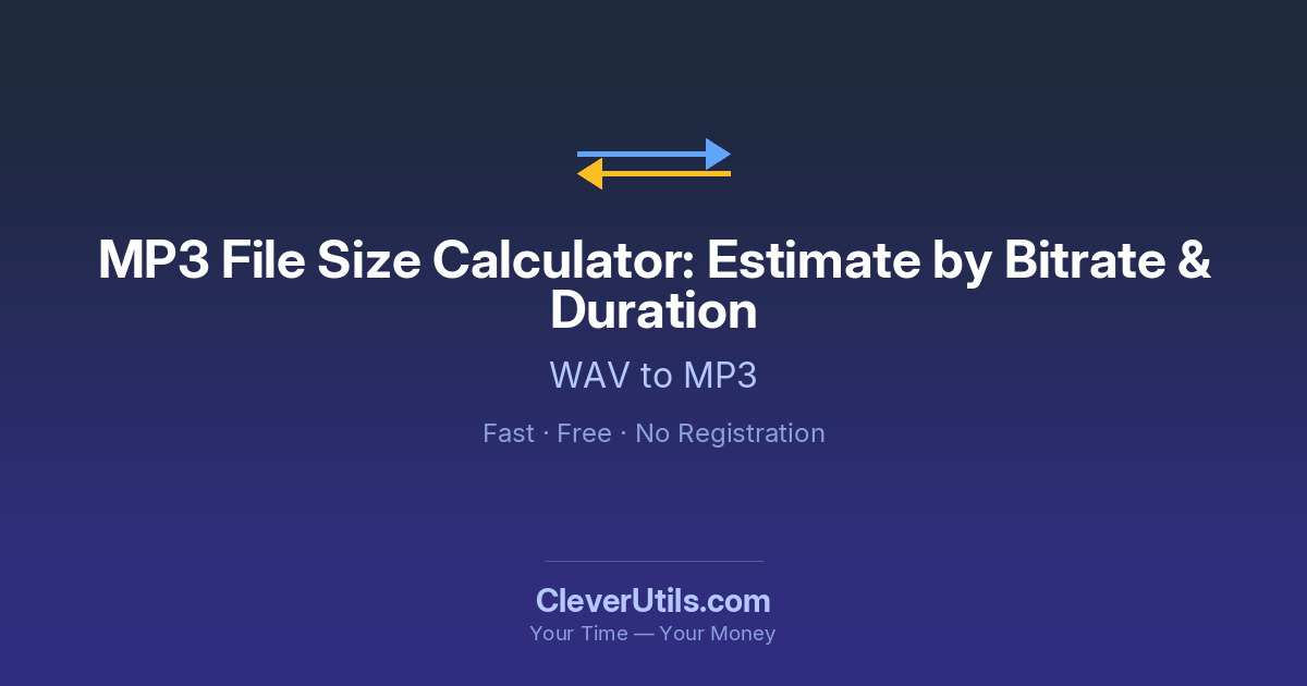 File Size Bitrate MP3 File Size Calculator: Estimate by Bitrate & Duration — CleverUtils.com